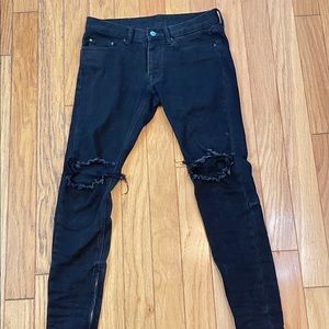 MNML M1 Stretch Zipper Denim [BLACK]